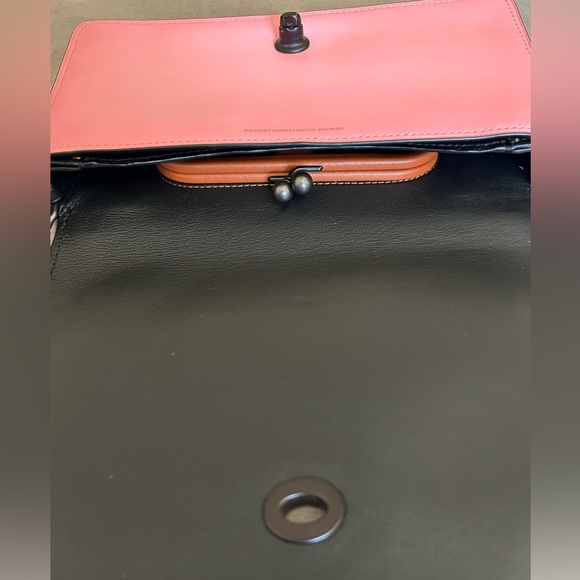 COACH 1941 Dinky Color Block Ombré Pink & Black Convertible Strap Crossbody Bag - Picture 11 of 15